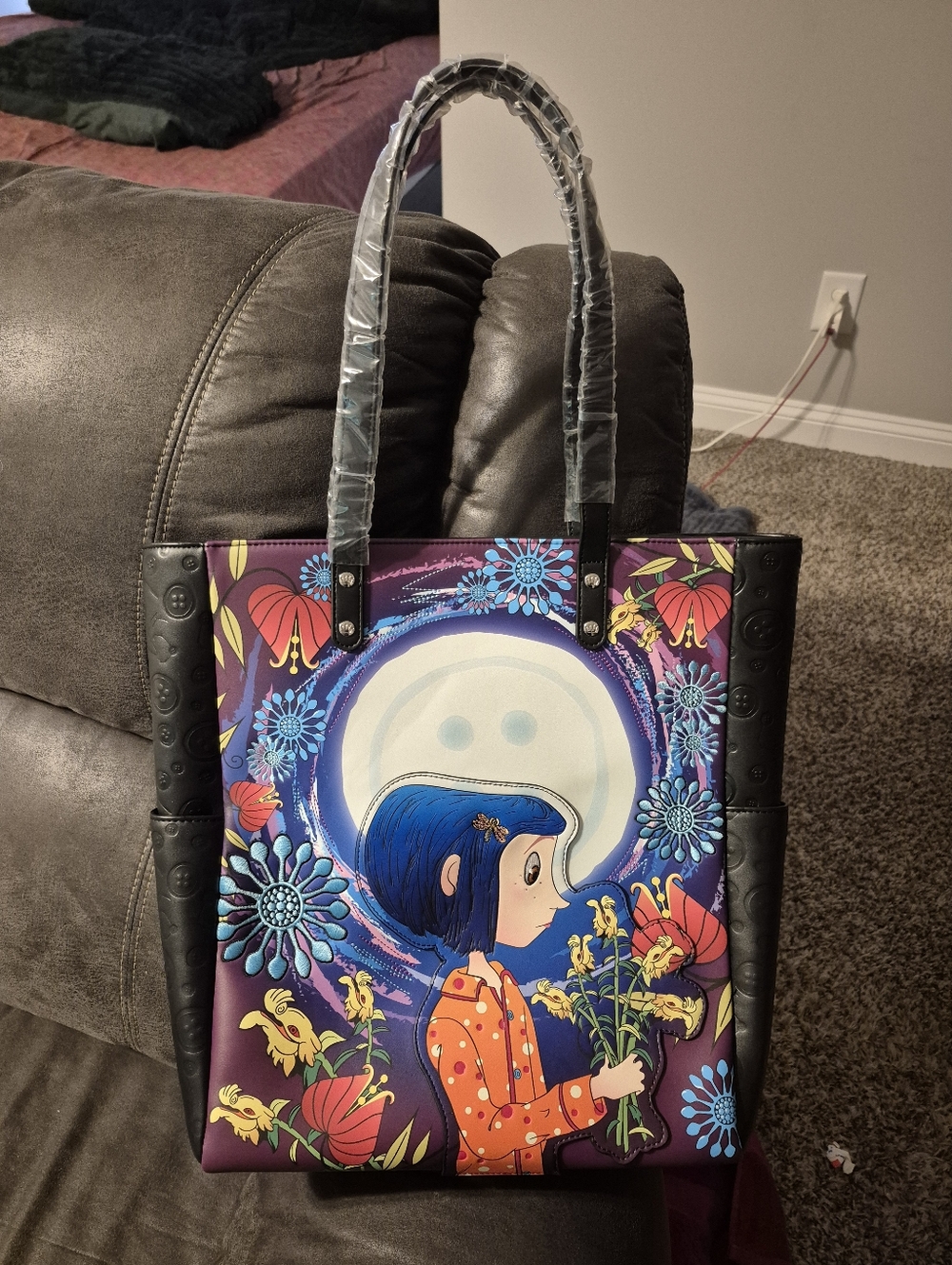 Loungefly coraline garden gitd tote bag